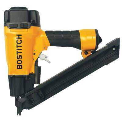 Bostitch 35 Degree 1-1/2 In. Paper Tape Strapshot Metal Connector Framing Nailer with Short Magazine