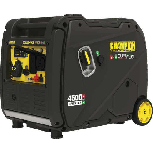 Champion 4500W Dual Fuel Electric/Recoil Inverter Generator with Quiet Technology