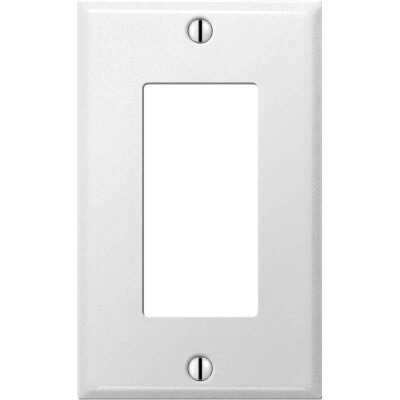 Amerelle PRO 1-Gang Stamped Steel Rocker Decorator Wall Plate, Smooth White